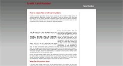 Desktop Screenshot of creditcardnumber.org