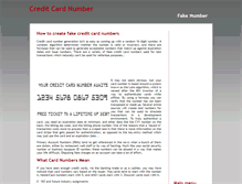 Tablet Screenshot of creditcardnumber.org